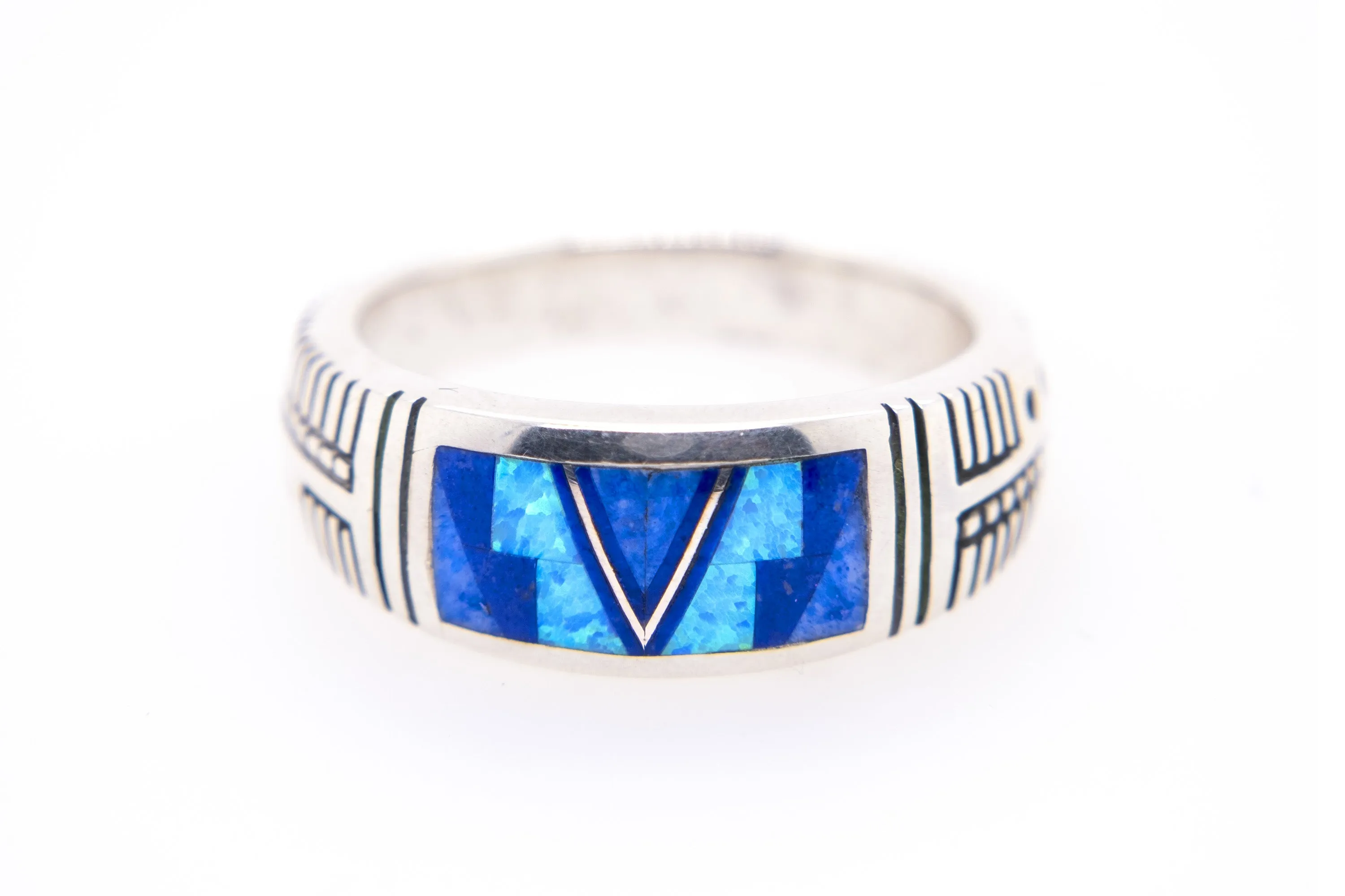 David Rosales Lined Blue Sky Band Ring