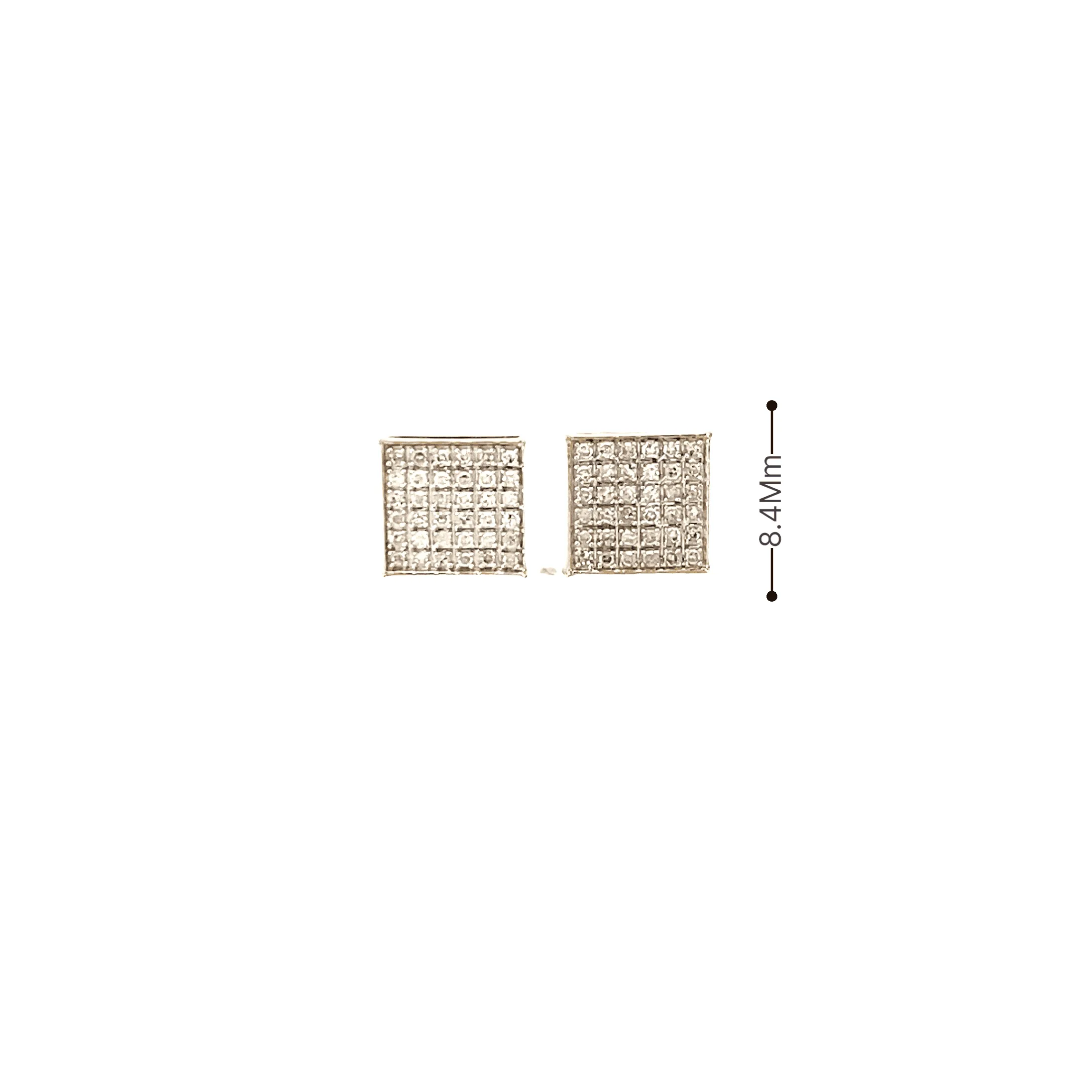 Diamond 0.26 Flat Square Shaped Earrings