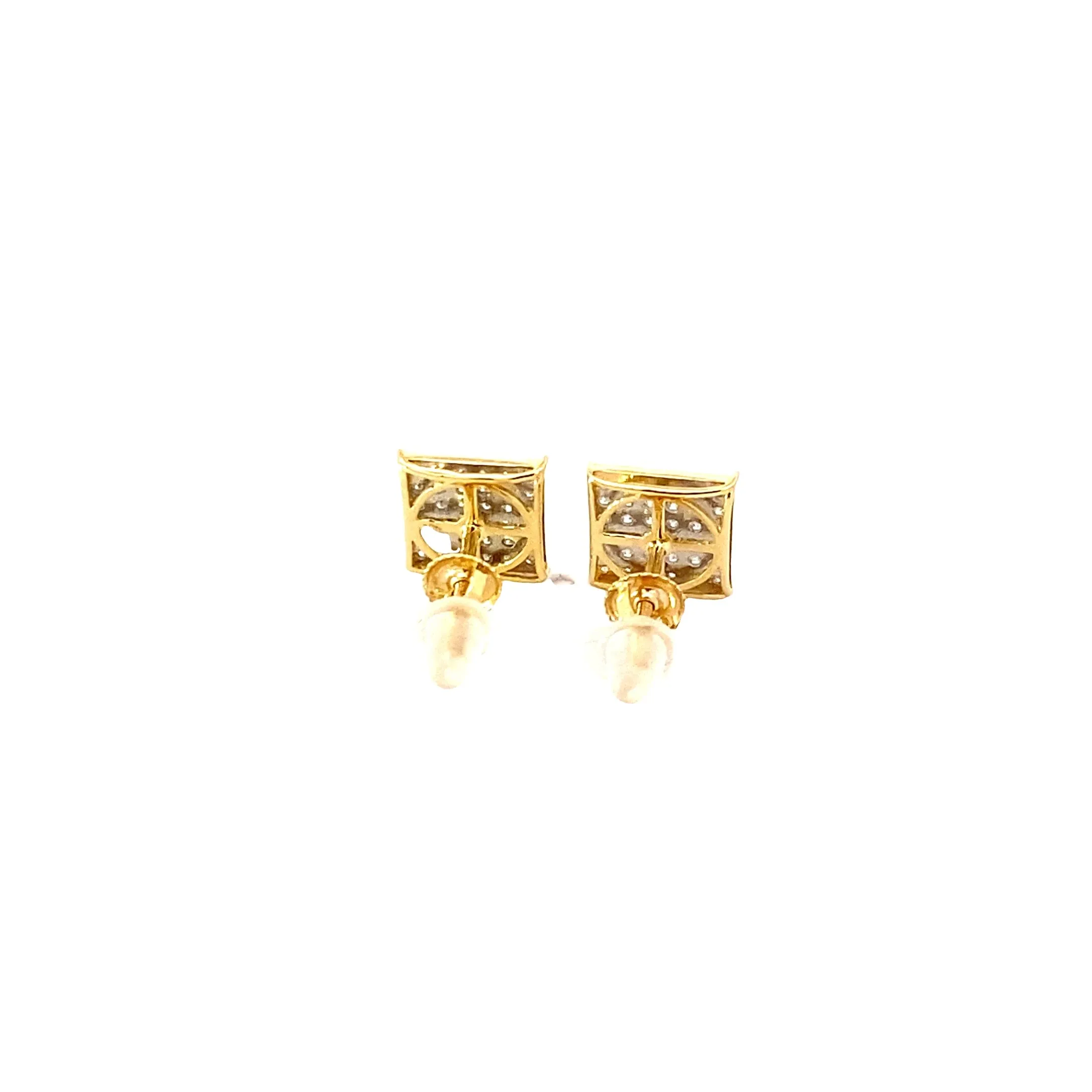 Diamond 0.26 Flat Square Shaped Earrings