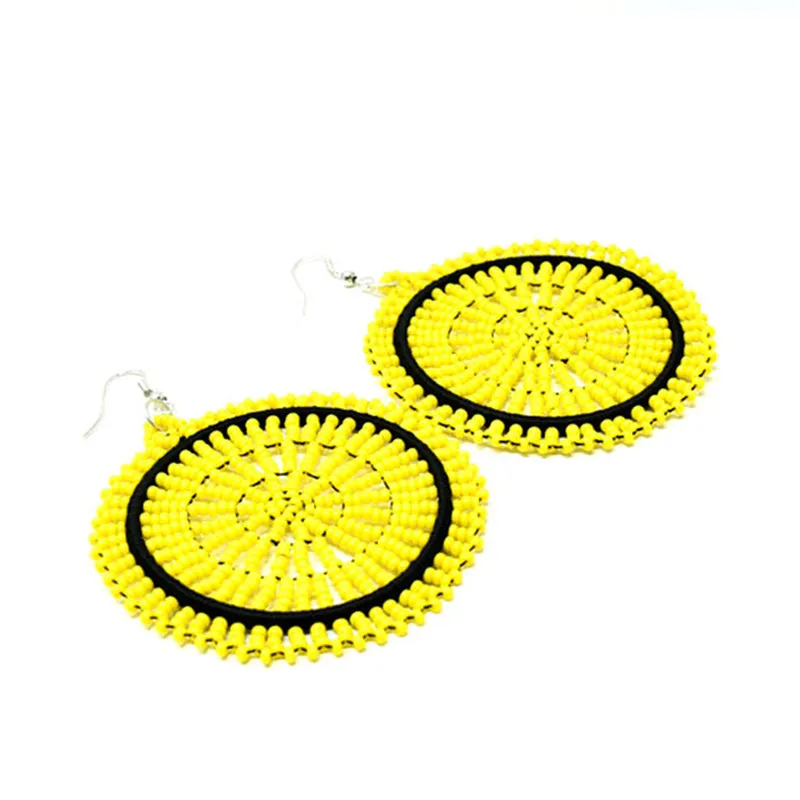 Duara Beaded Yellow Earrings