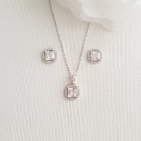 Earrings and Necklace Bridesmaids Jewelry Set-Piper