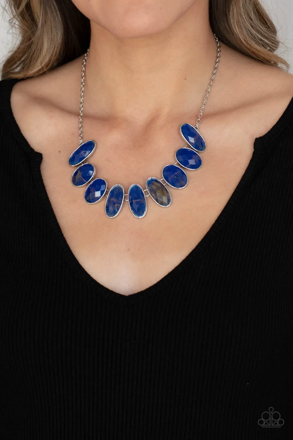 Elliptical Episode - Blue Paparazzi Necklace