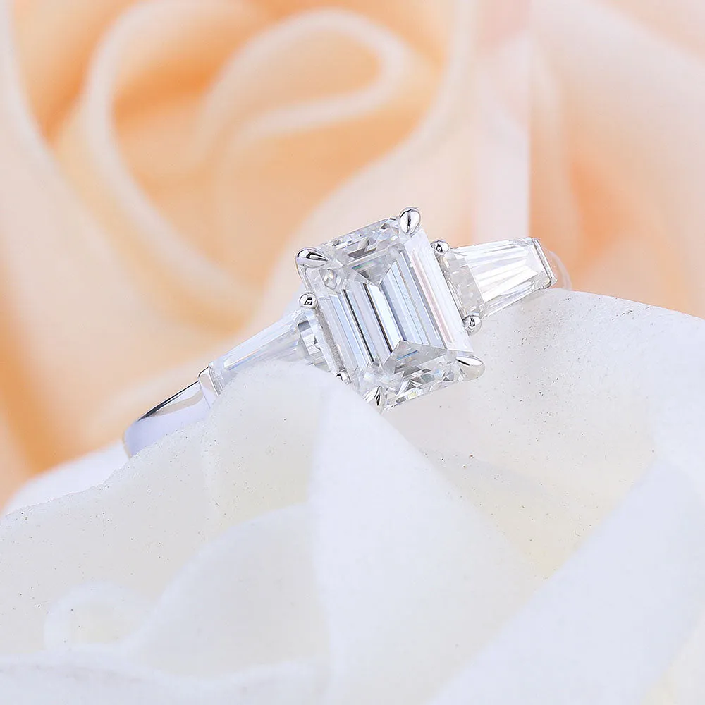 Emerald Cut Engagement Ring for Women Bridal Ring - PreOrder 3-4 weeks