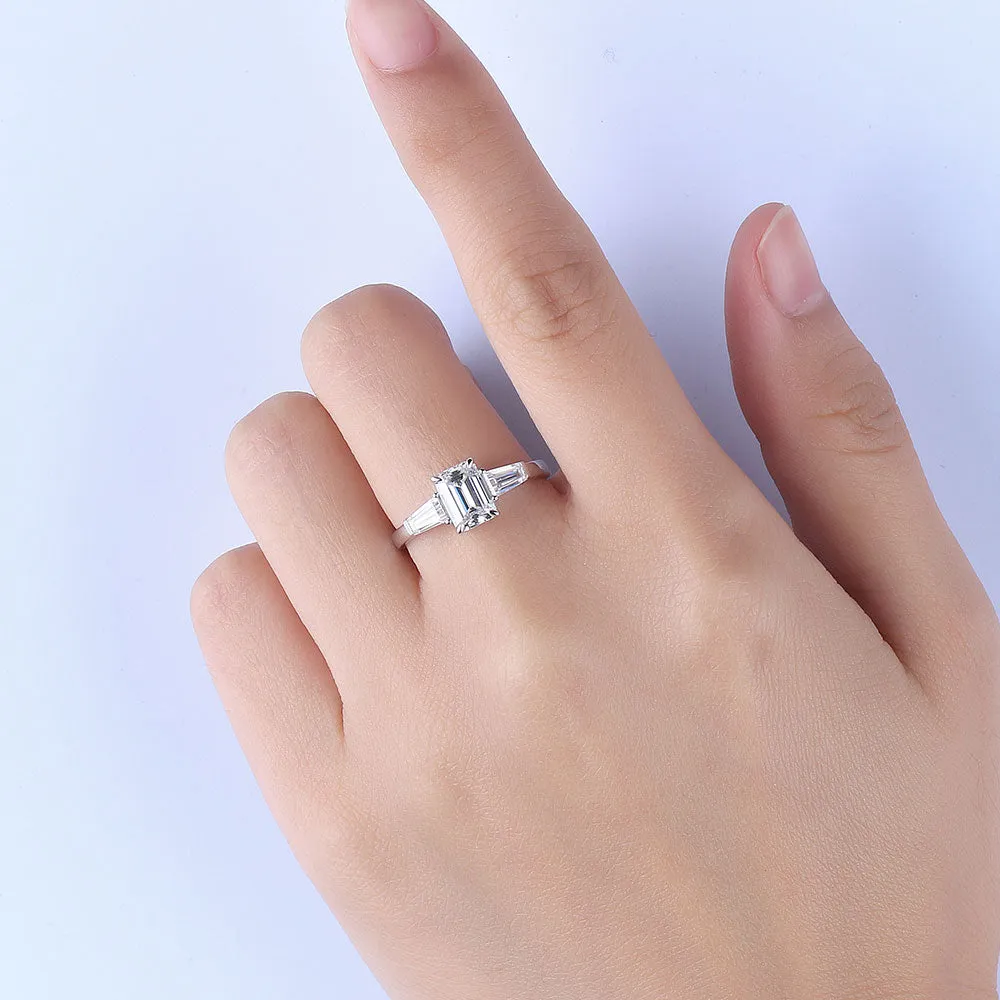 Emerald Cut Engagement Ring for Women Bridal Ring - PreOrder 3-4 weeks