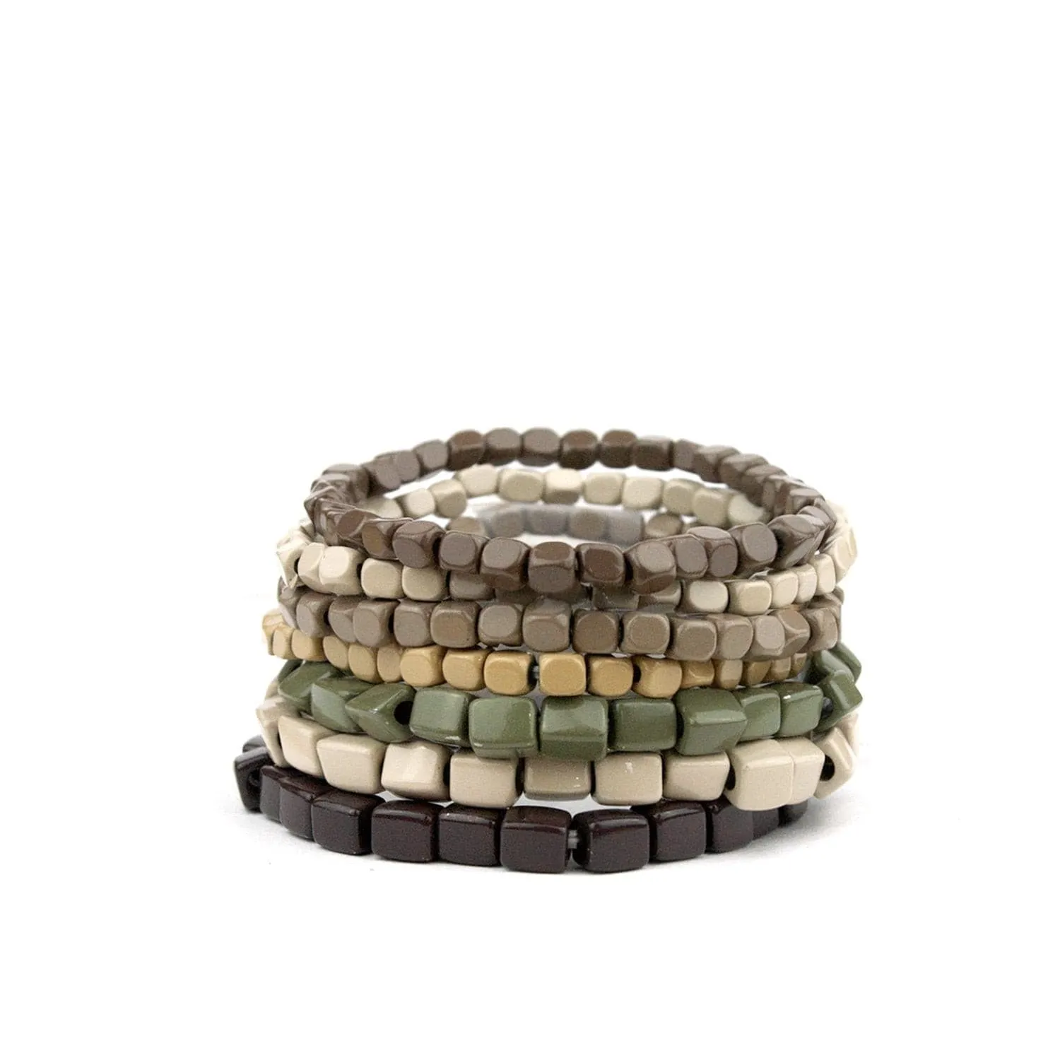 Enamel Square Beaded Bracelets