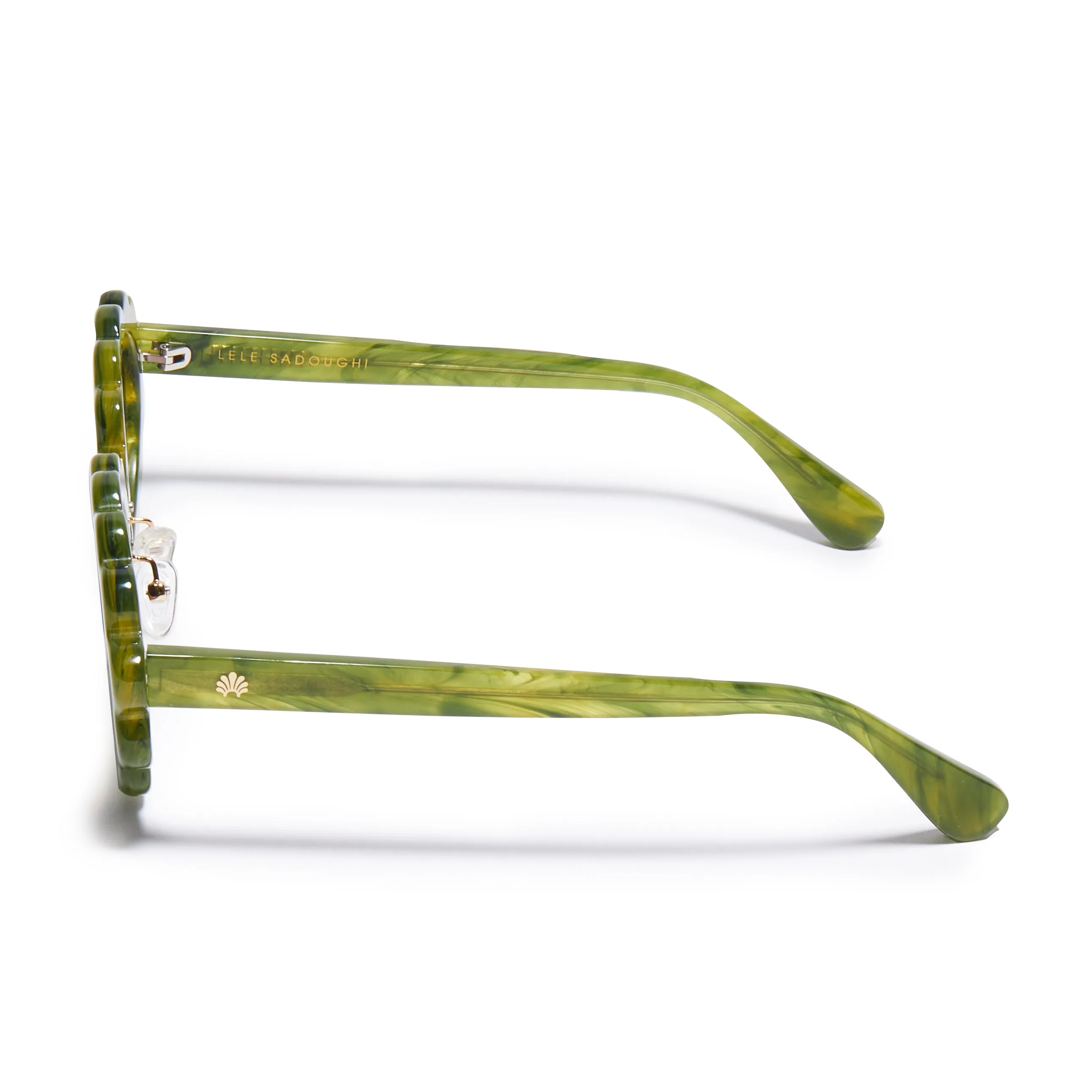 FERN GREEN DAISY OVAL SUNGLASSES