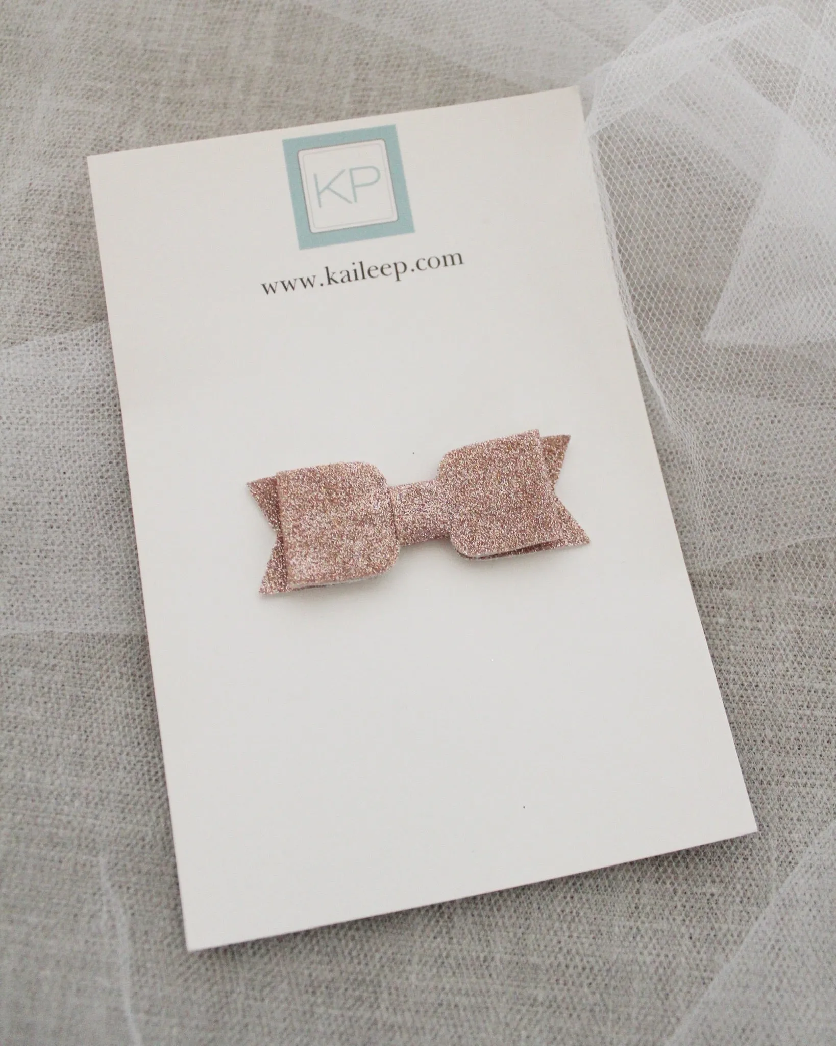 Fine Glitter Bow Hair Clips for Girls