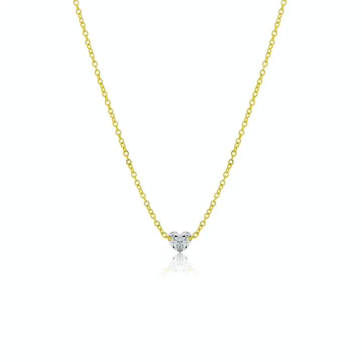 Floating Heart Diamond Necklace