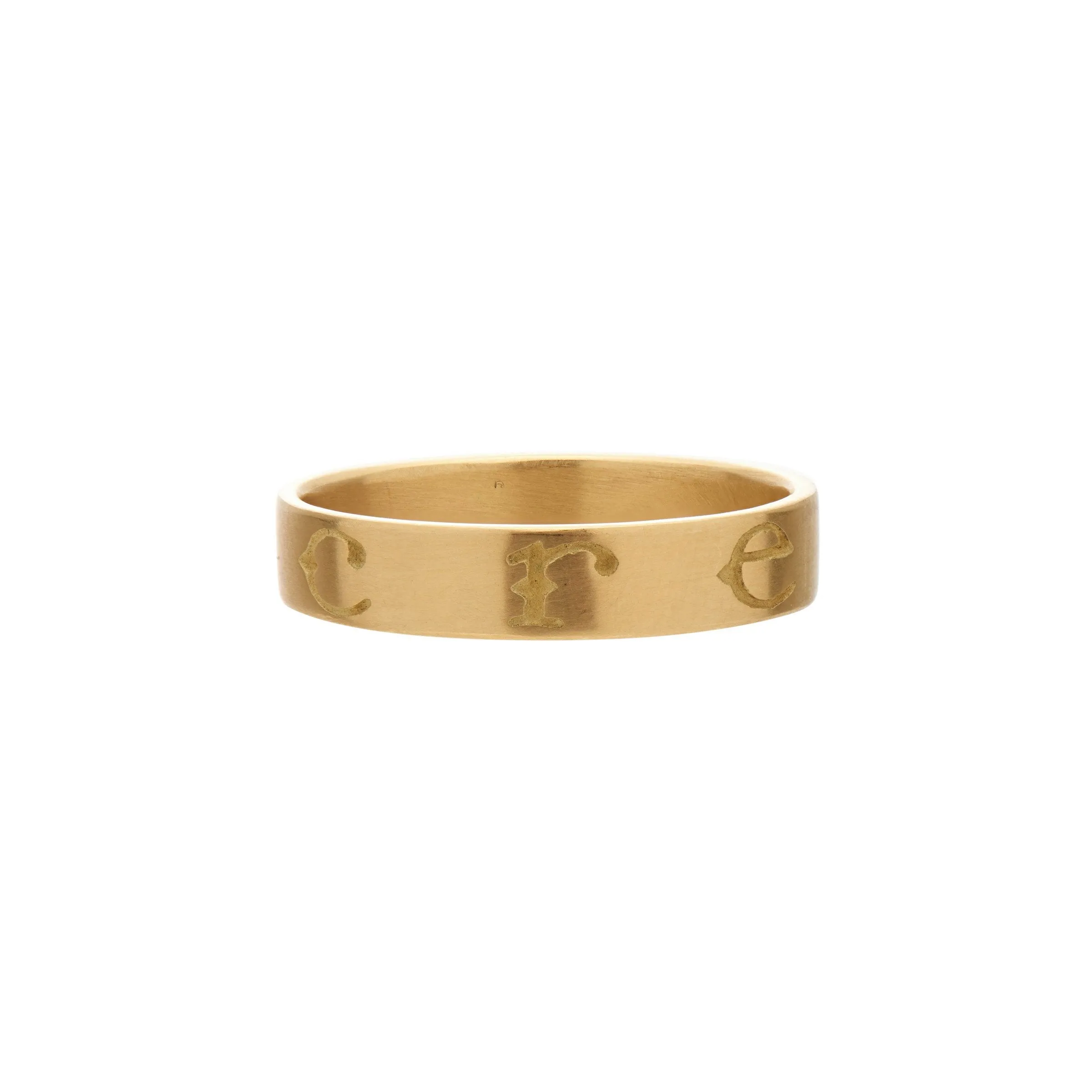 Gabriella Kiss 18k Band Ring Inscribed with CREARE