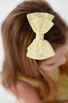 Girls Lemon Cotton Bow