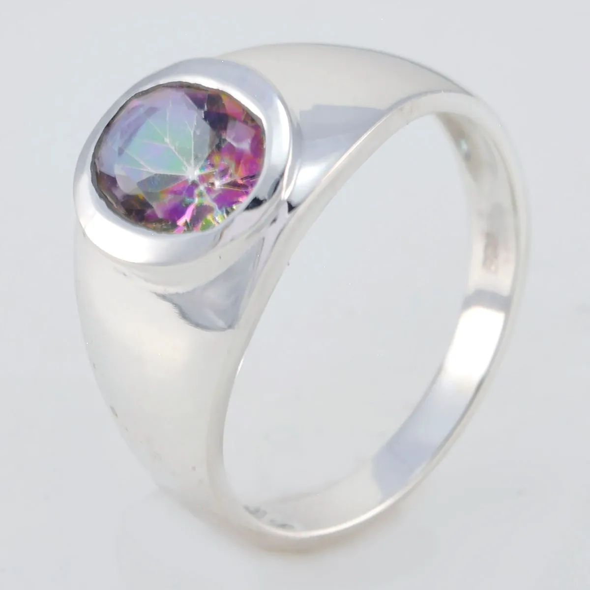 Goods Stone Mystic Quartz 925 Sterling Silver Rings Christmas For Mom