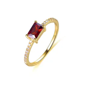 Gorgeous Ruby Emerald Cut Stacking Ring