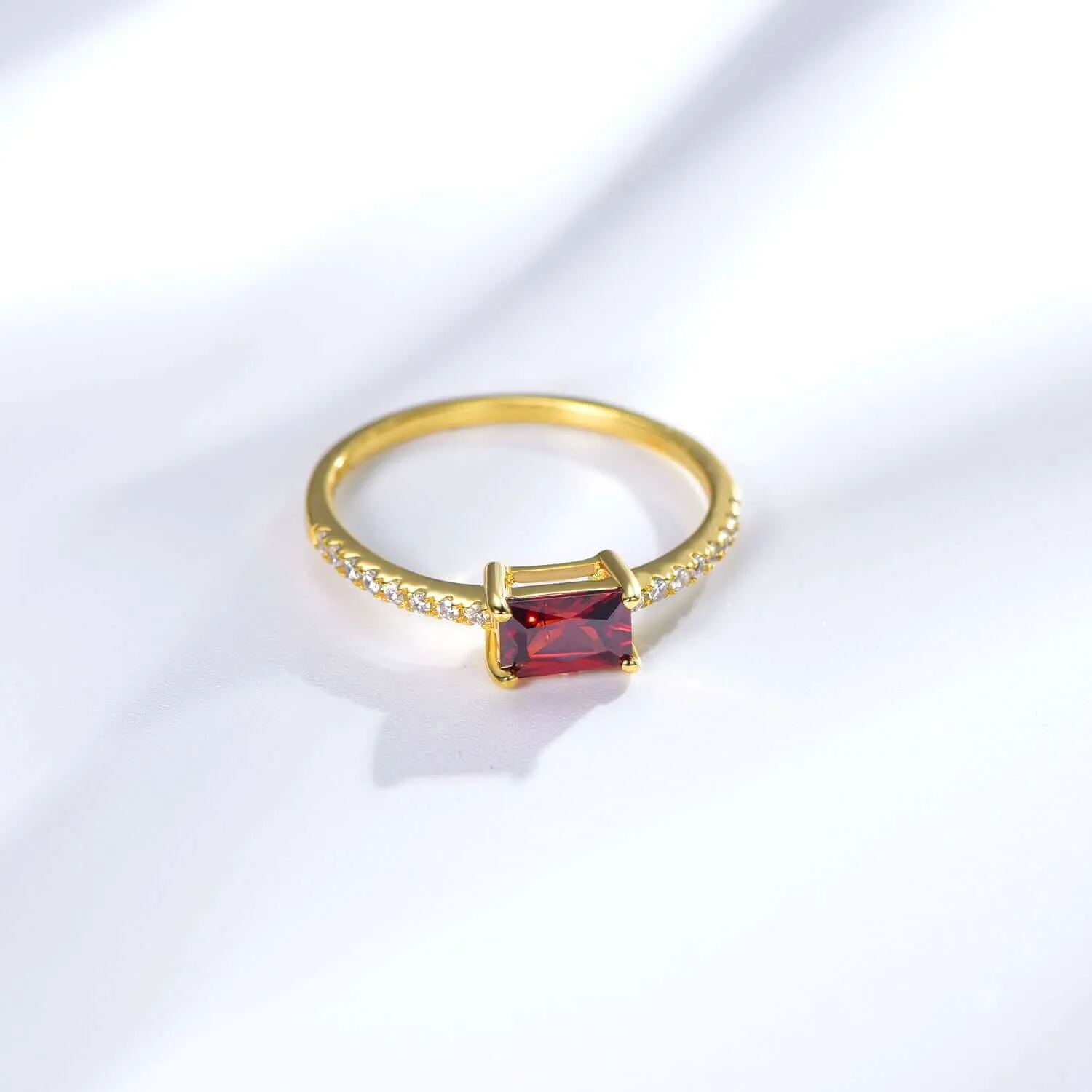 Gorgeous Ruby Emerald Cut Stacking Ring