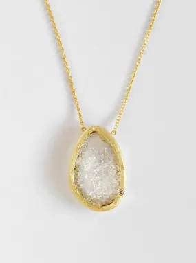 Handcrafted Floating Herkimer Quartz Necklace