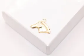 Horse Head Charm, 14K Gold-Filled, Jewelry Making Charm