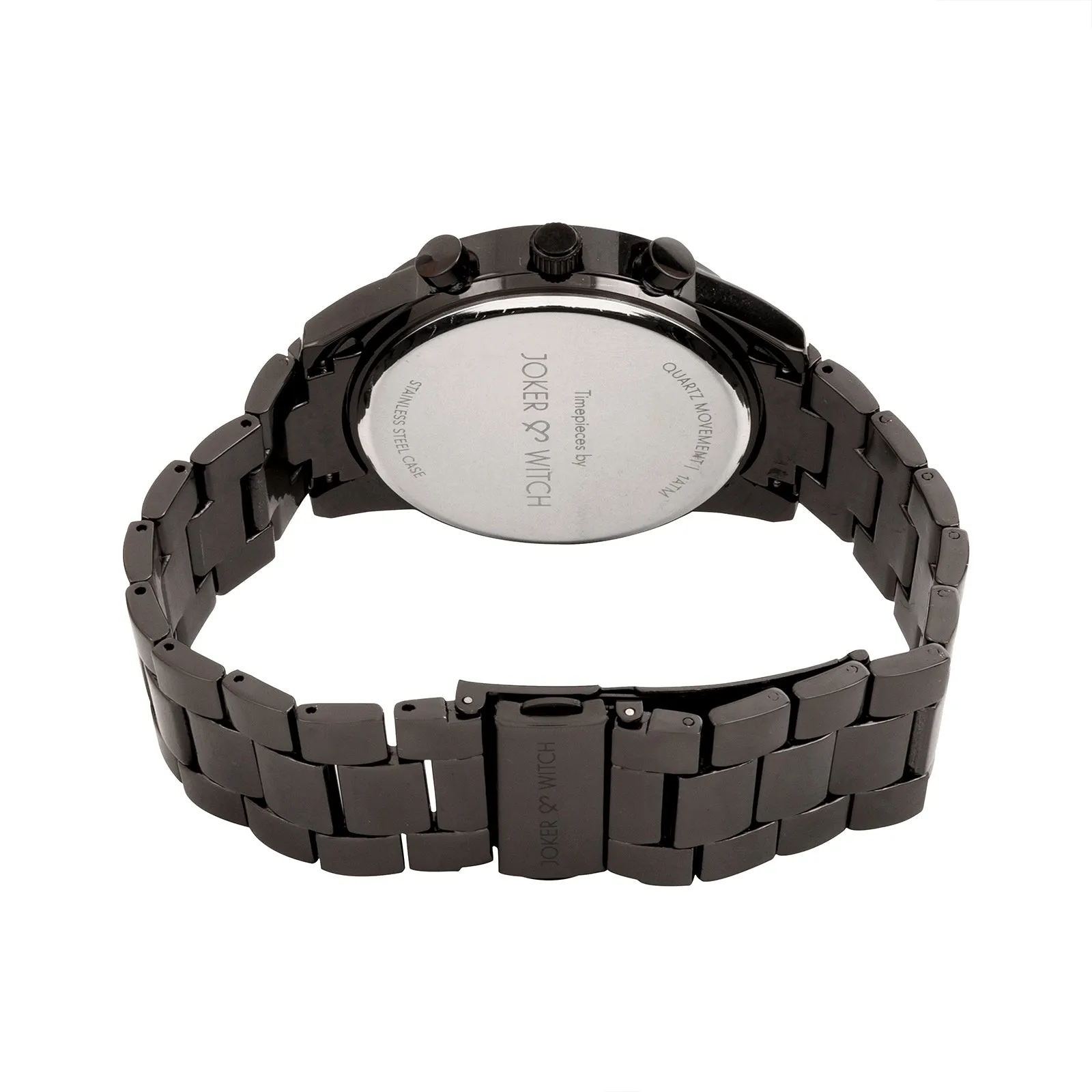 Kasdan All Black Metallic Strap Watch