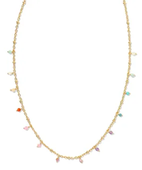 Kendra Scott Camry Beaded Strand Necklace - Gold Pastel Mix