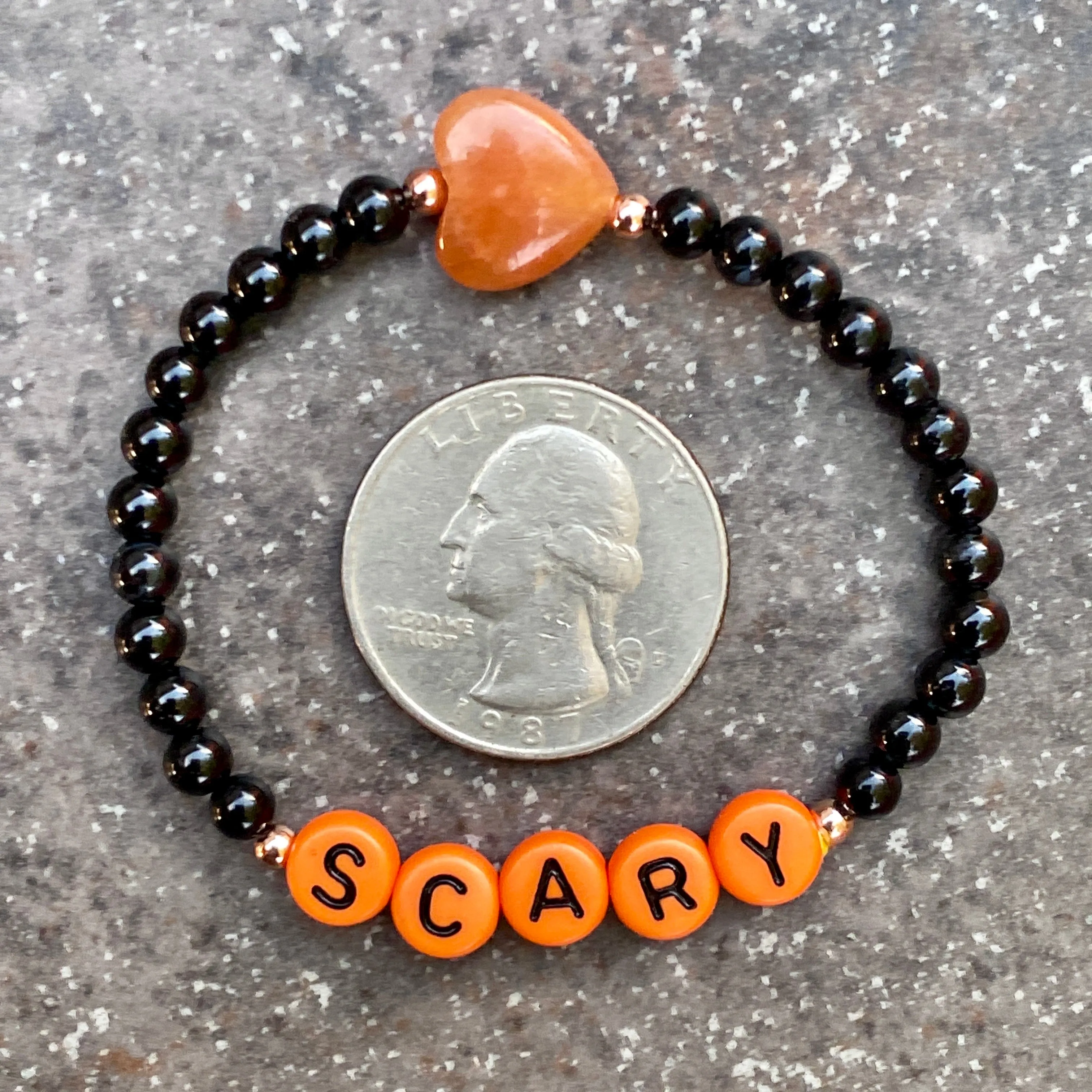 Kid’s Halloween gemstone Phrase bracelets