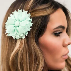 Lace Be Honest Green Hair Clip