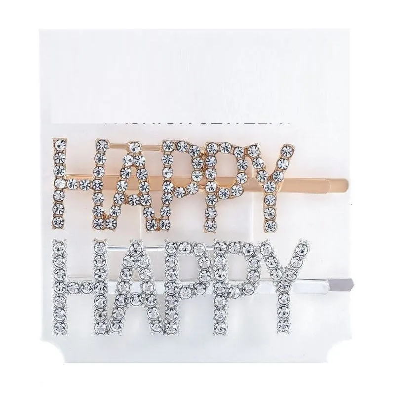 Letter Rhinestone Hair Clip Headwear For Women