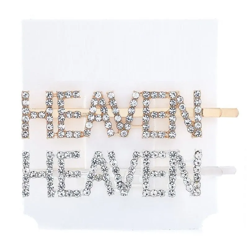 Letter Rhinestone Hair Clip Headwear For Women