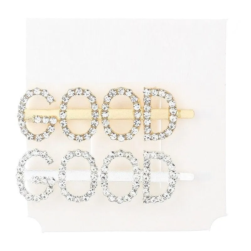 Letter Rhinestone Hair Clip Headwear For Women