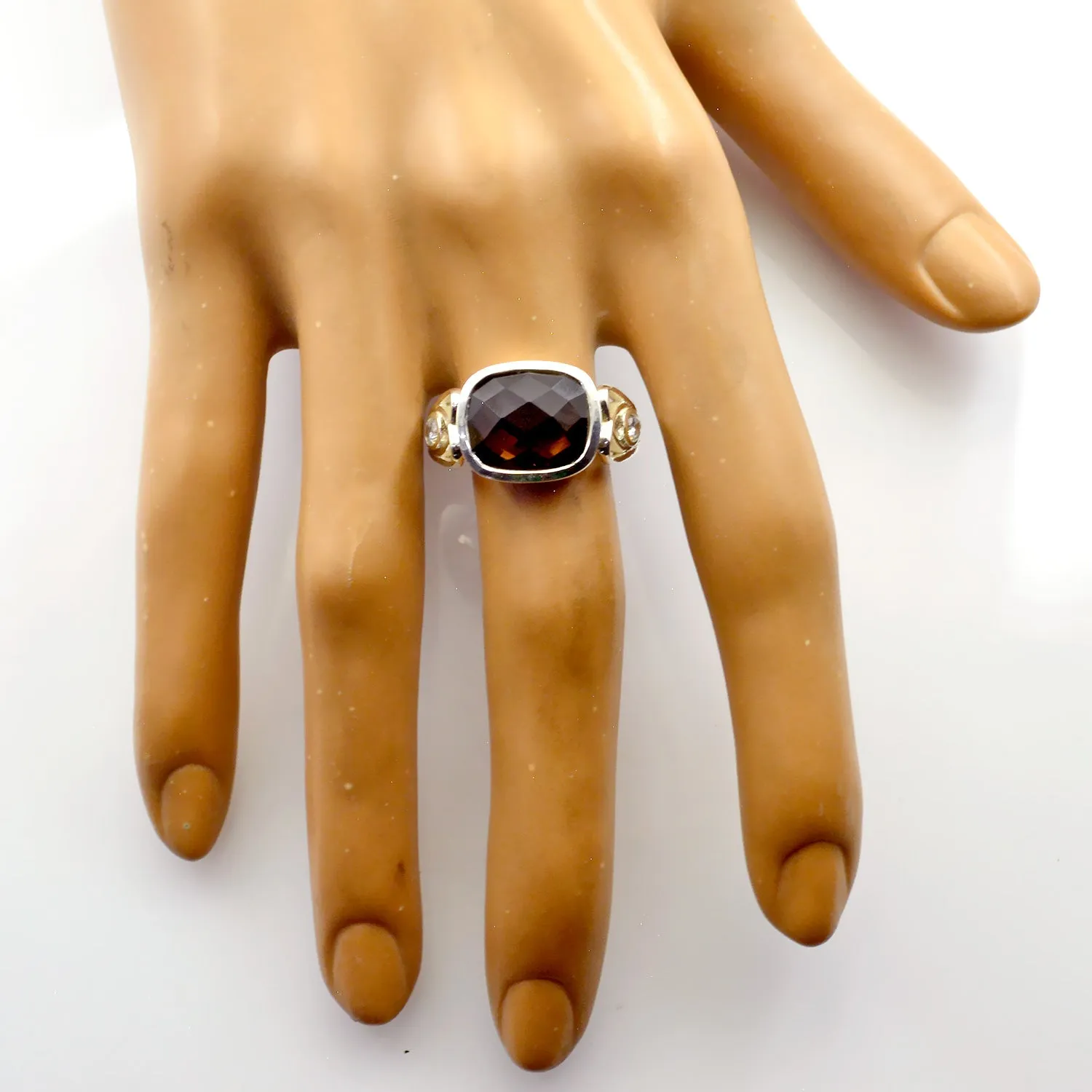 Luscious Gems Smoky Quartz Solid Silver Ring Kate Middleton Jewelry