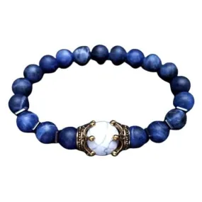 Luxury Crown Natural Tiger Eye Stone Bead Bracelets