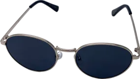 MANGO Metallic Brooks Round Metal Rimmed Sunglasses One Size