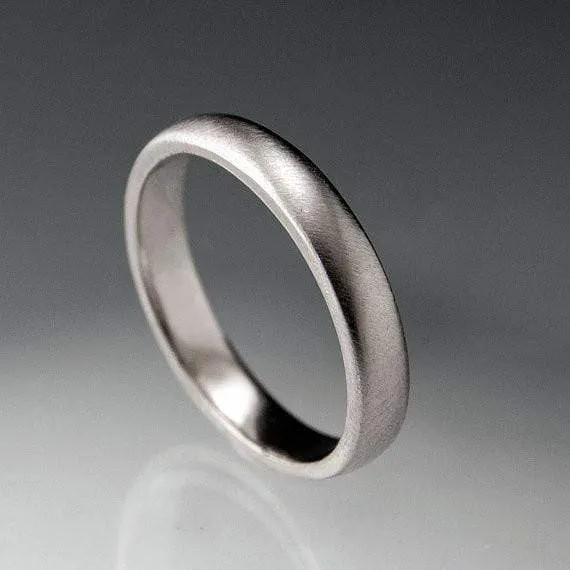 Narrow Domed Wedding Band, 2-4mm Width