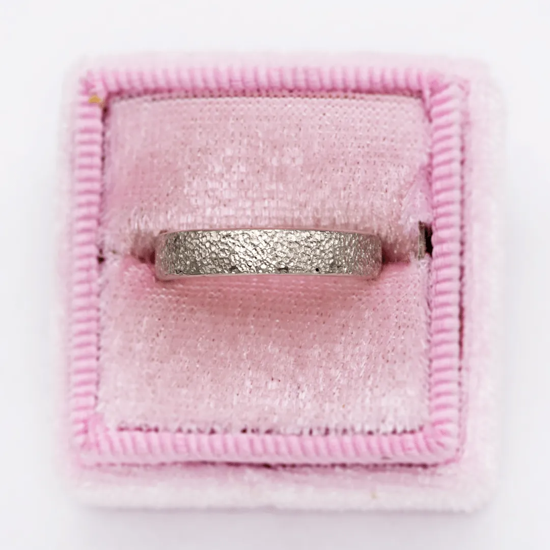 Narrow Fine Hammer Texture Wedding Ring Band