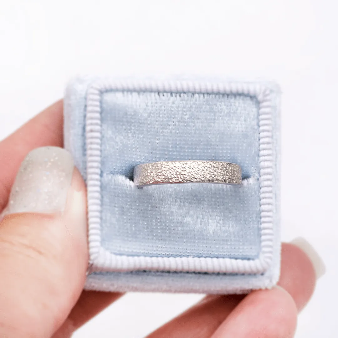 Narrow Fine Hammer Texture Wedding Ring Band