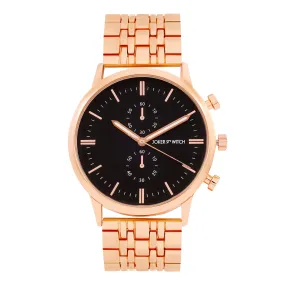 Niko Black Dial Rose Gold Metallic Strap Watch