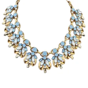 NINA - Ice Blue Flower Statement Necklace