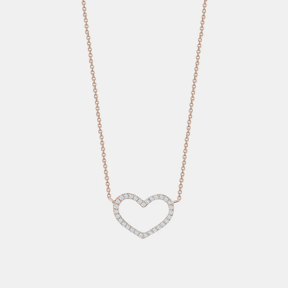 Open Diamond Heart Necklace