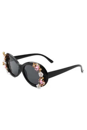 Oval Floral Design Sunglasses