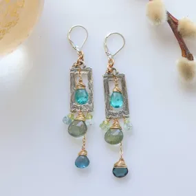 Pacific - Multi-Gemstone Silver Earrings