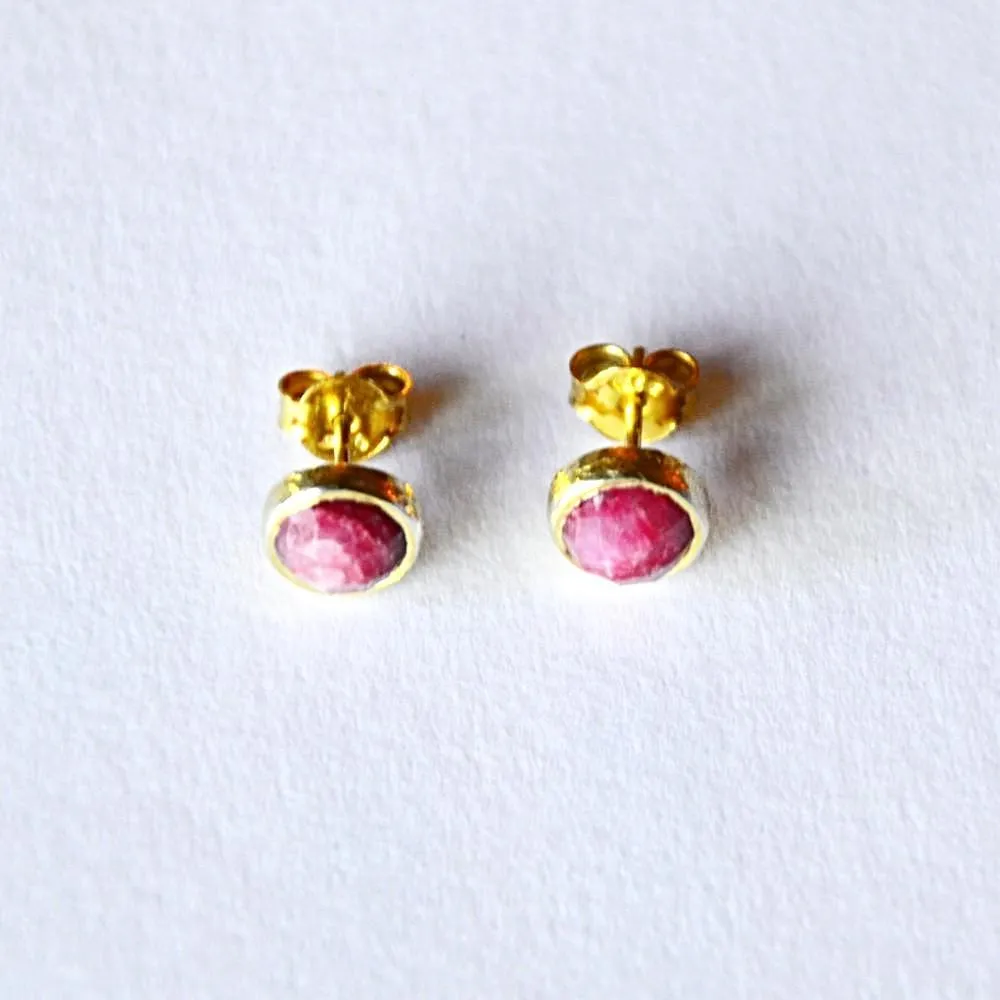 Raspberry Ruby Post Earrings