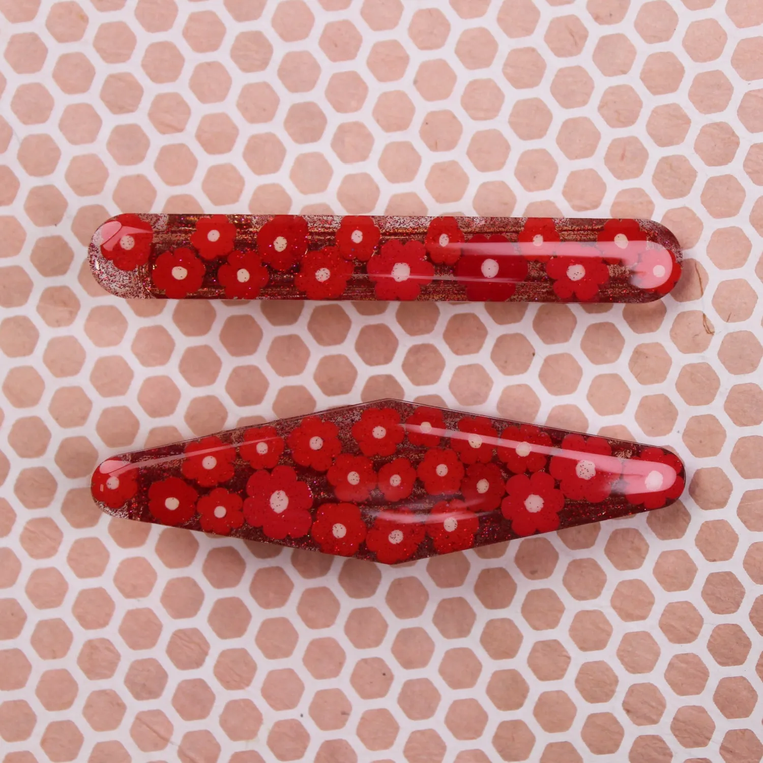 Red Flower Keiko Coco Clip Set