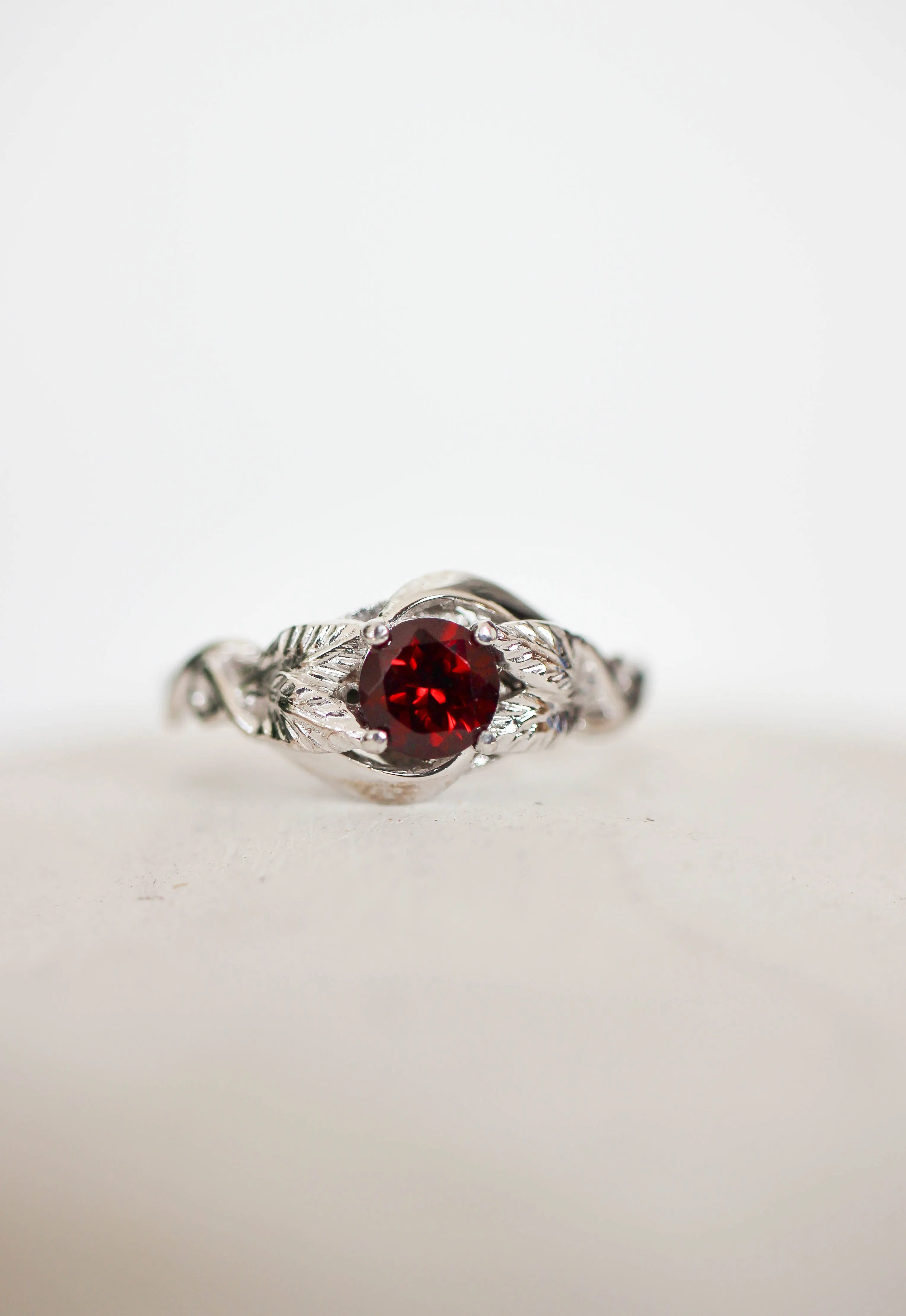 Stunning red garnet engagement ring / Azalea