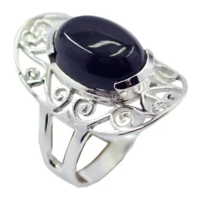 Riyo Bonny Gems Black Onyx 925 Sterling Silver Rings Handmade Gift