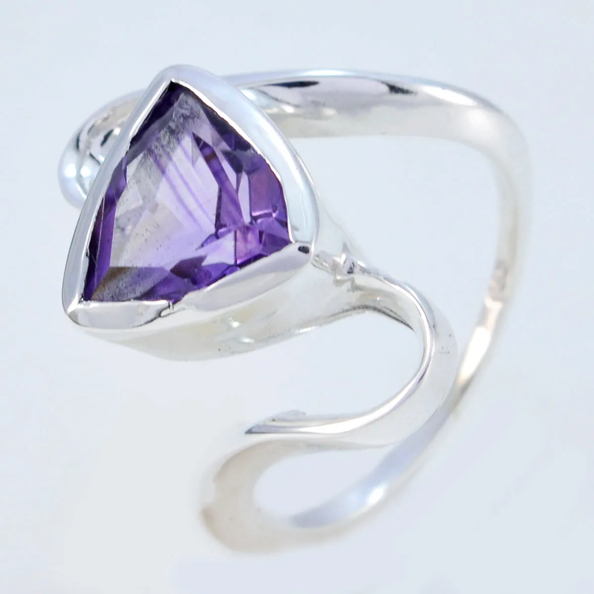 Riyo Elegant Gemstones Amethyst 925 Silver Ring Girlfriend Gift