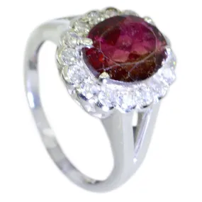 Riyo Flawless Stone Garnet 925 Silver Ring Gift Anniversary Day