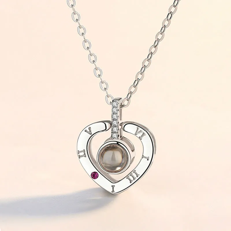 s925 Silver Heart Necklace with Picture Inside