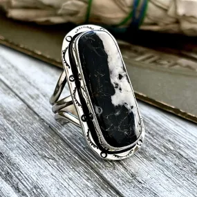 Size 10 Stunning White Buffalo Statement Ring Set in Sterling Silver / Curated by FOXLARK Collection