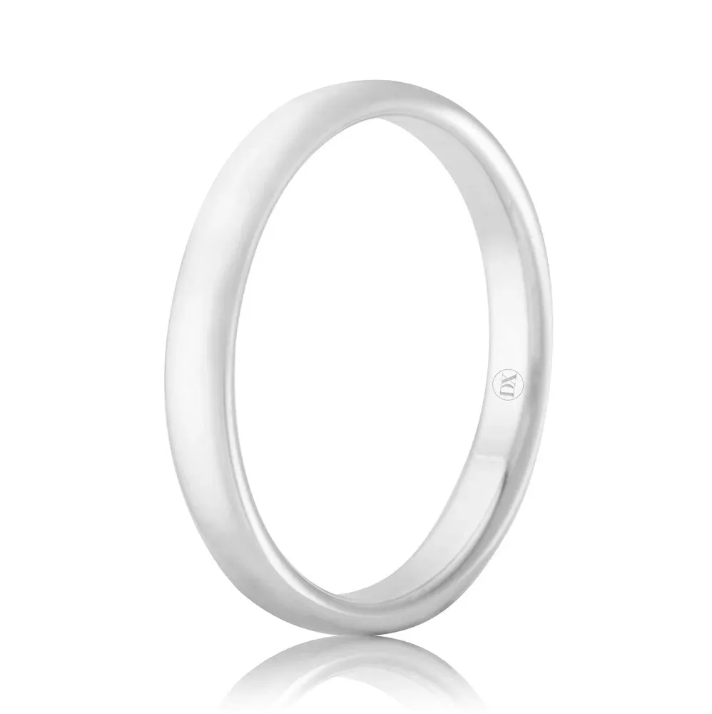 Soft Dome 2.5mm - 18ct White Gold