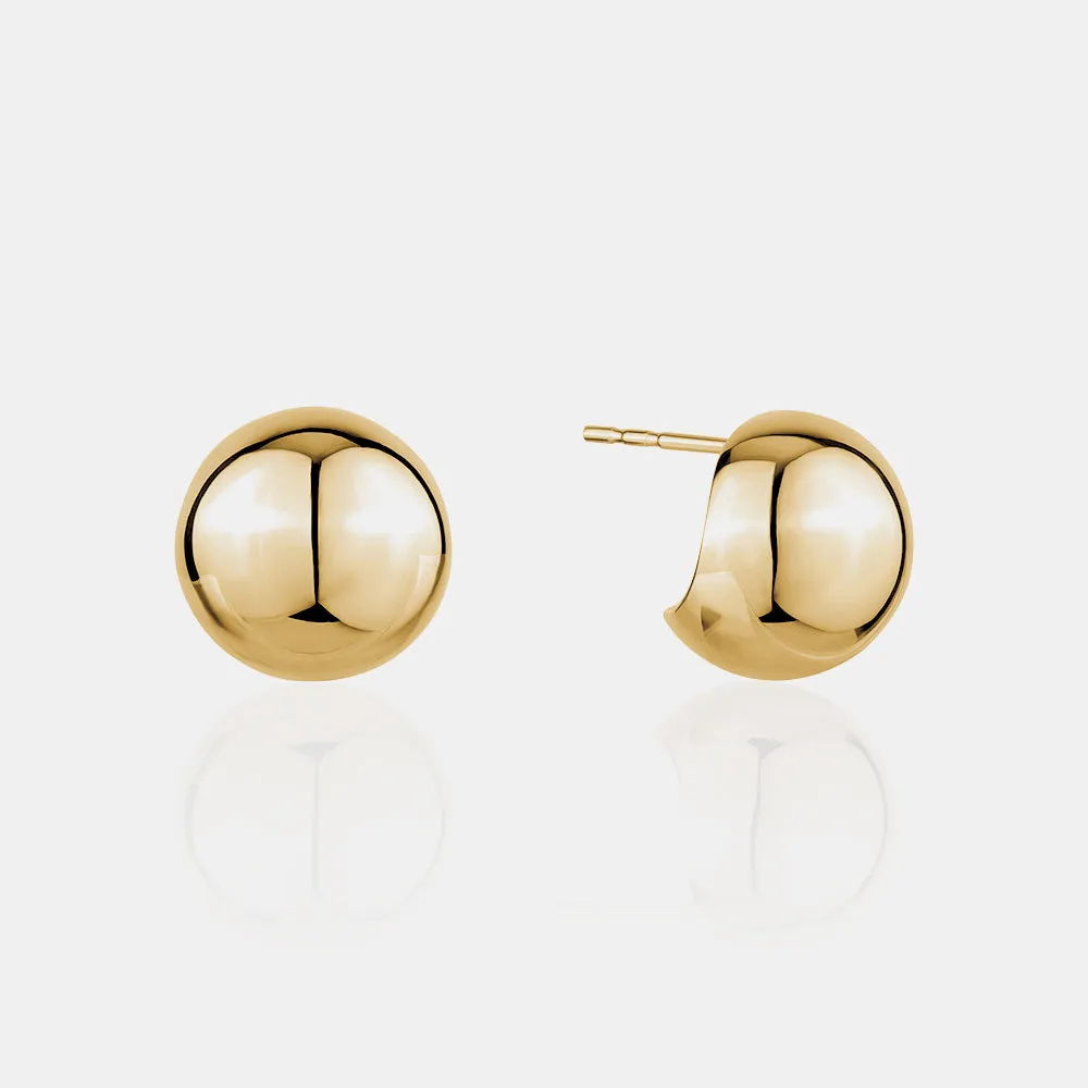 Solid Gold Dome Earrings