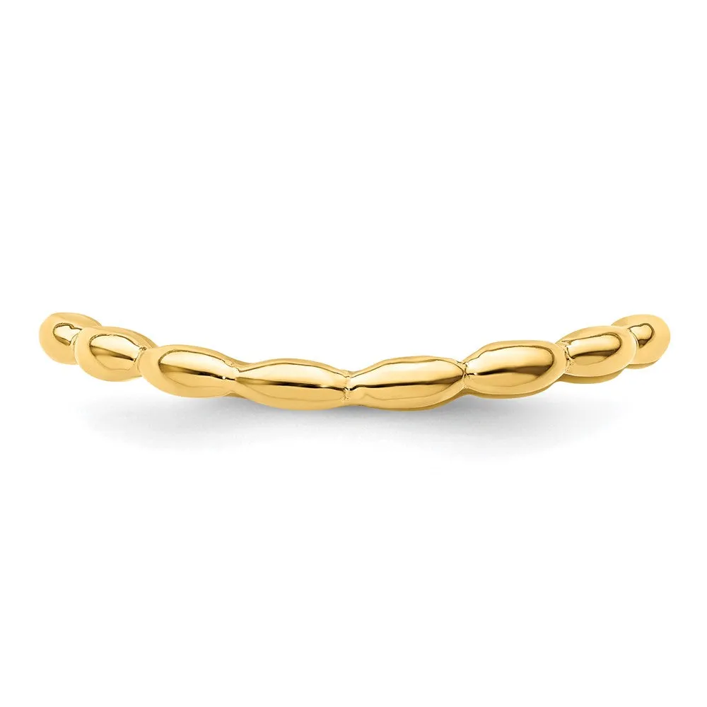 Stackable Expressions Polished Gold-plate Wave Ring in Sterling Silver