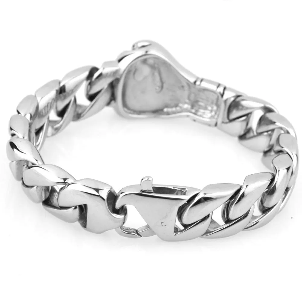 Stainless Steel Boxing Glove Curb Chain Bracelet