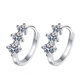 Sterling Silver Luxury Moissanite Hoop Earrings